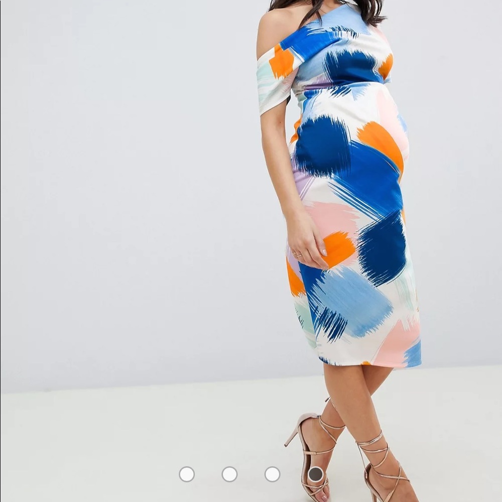 ASOS Maternity pleated shoulder pencil dress